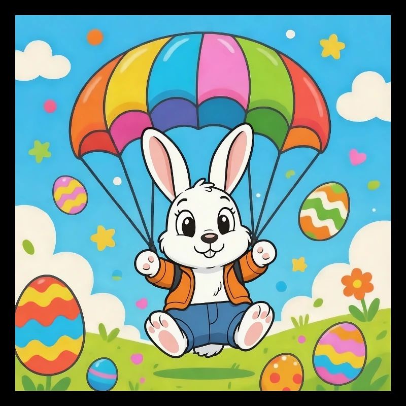 Osterhase mit Fallschirm