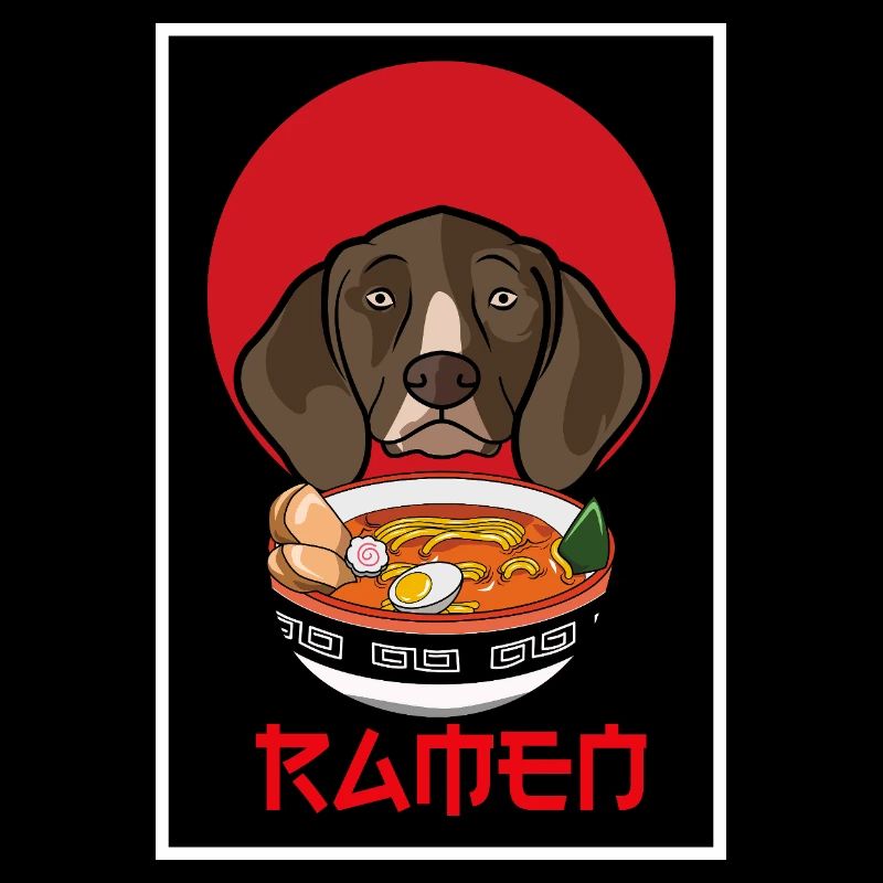 German Shorthaired Pointer Ramen Dog Japanese Art
