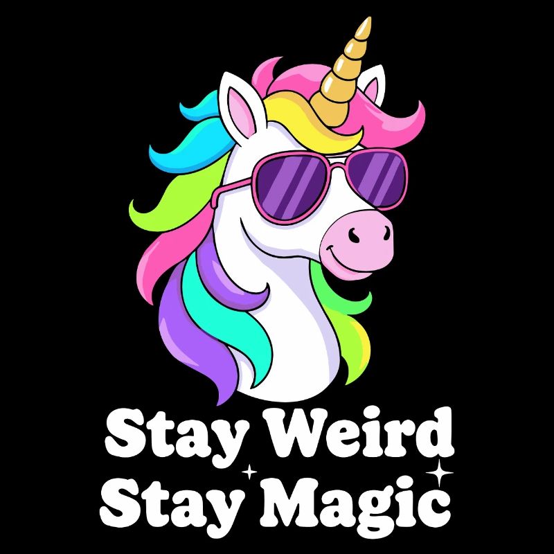 Buntes Einhorn mit Sonnenbrille