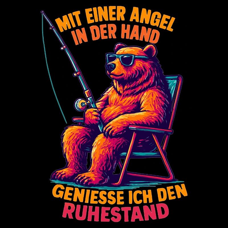 Angler Ruhestand: Cooler Bär mit Sonnenbrille