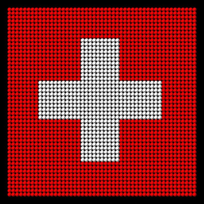 Schweizer Flagge - Perlenmosaik