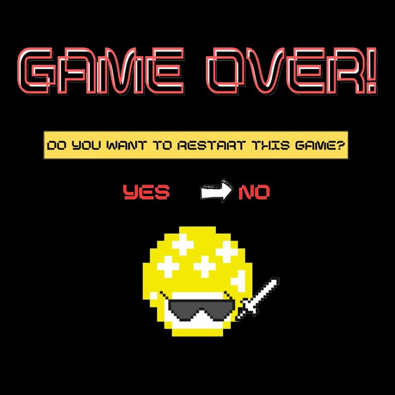 Pixel Art 8 Bit Retro Game Over