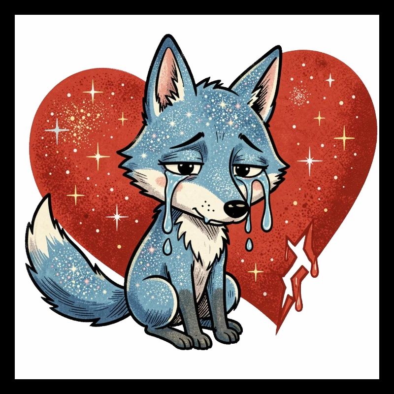 Fox animal sad symbol heart broken