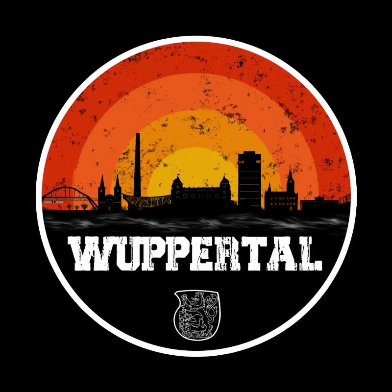 Wuppertal skyline with coat of arms