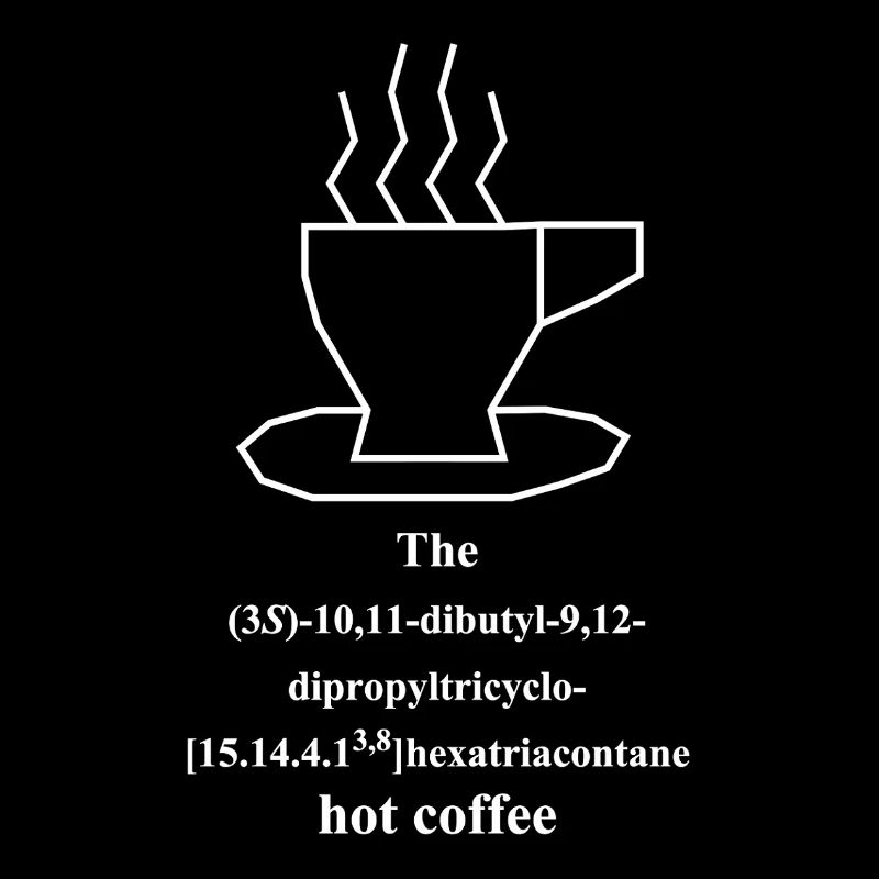 café chaud - IUPAC Nerd Humour - Chimie - blanc