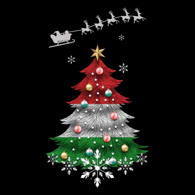 Christmas tree with Hungary flag