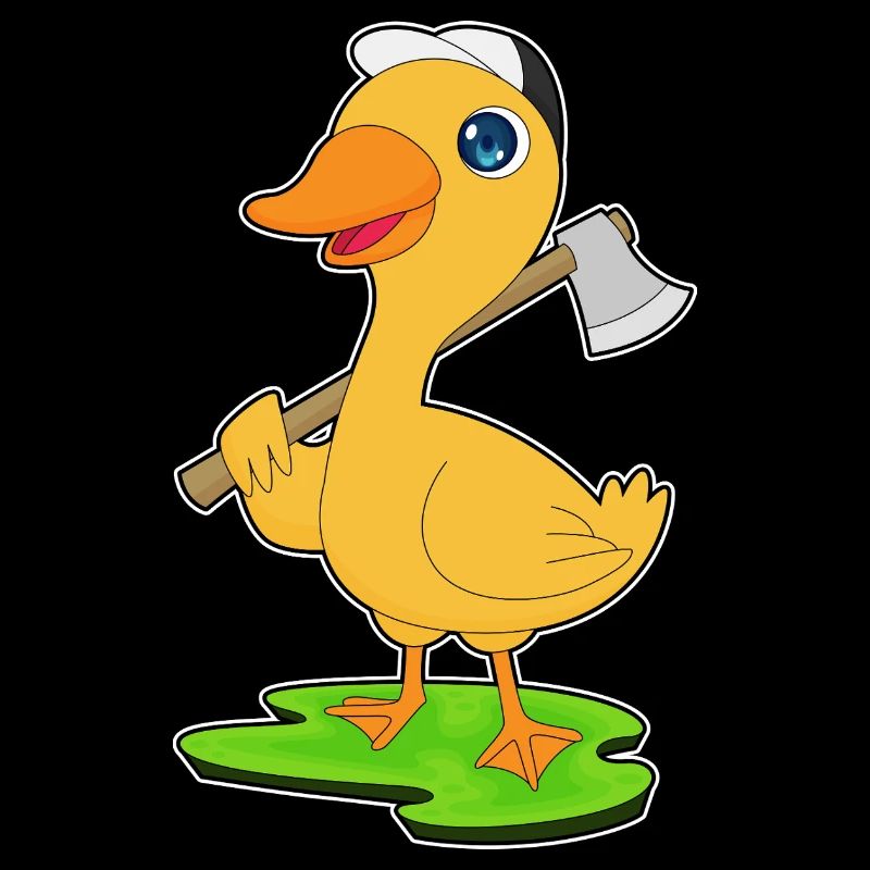 Duck Lumberjack Axe Forest
