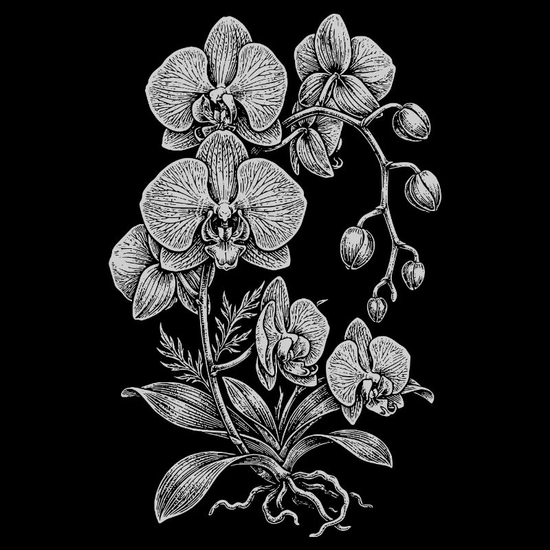 Orchid Linework Silk Floral
