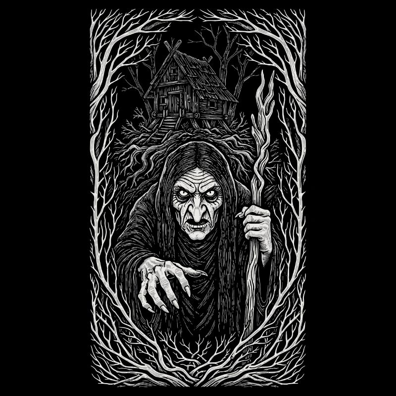 Baba Yaga Dark Slavic Witch Folk Art
