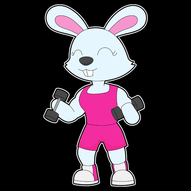 Bunny Bodybuilder Dumbbells Bodybuilding