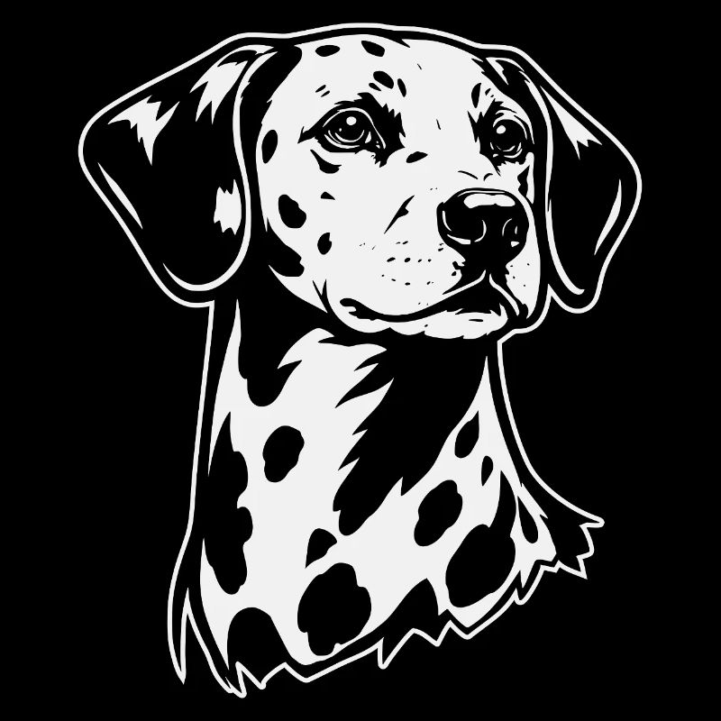Portrait dalmate noir et blanc