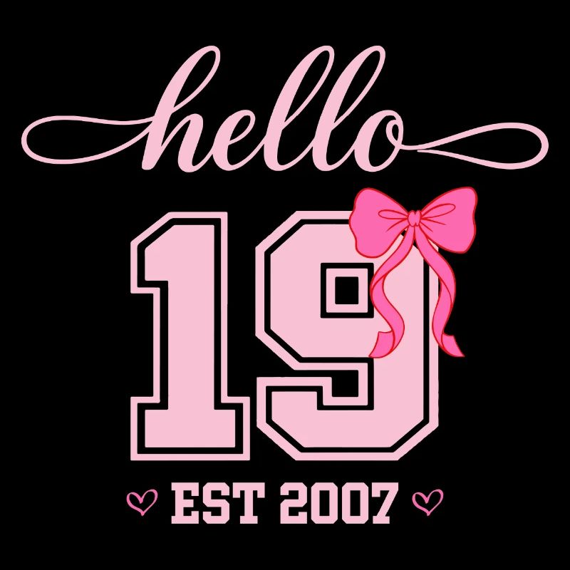 Hello 19 Est 2007 Damen Geburtstag Design