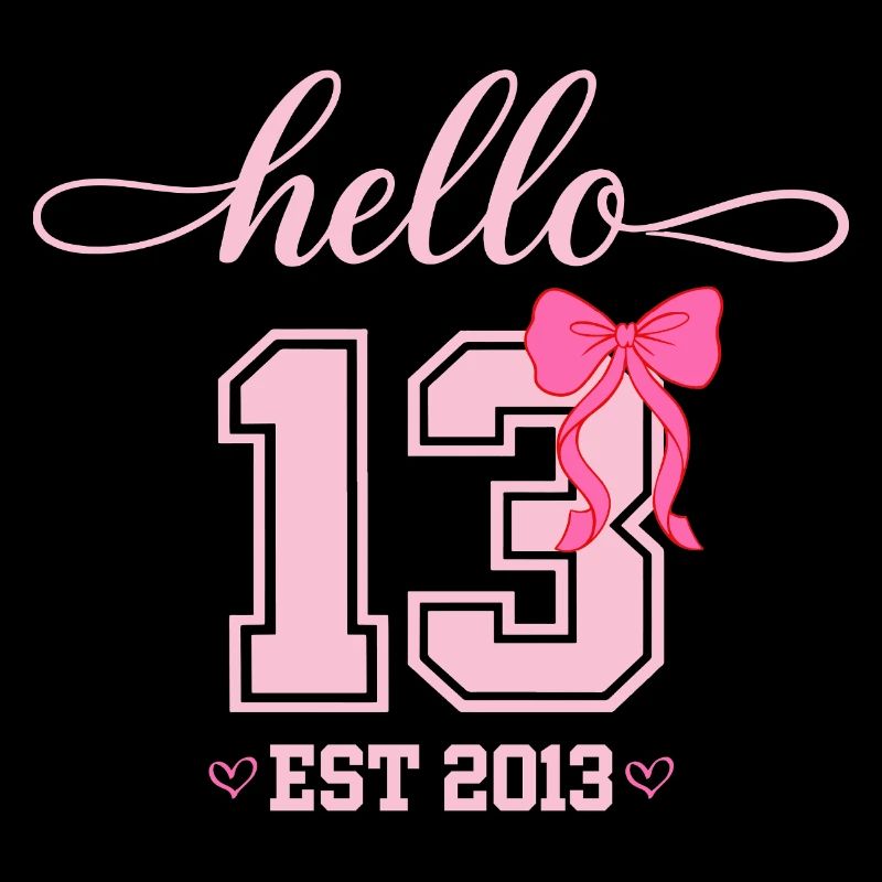 Hello 13 Est 2013 Mädchen Geburtstag Design