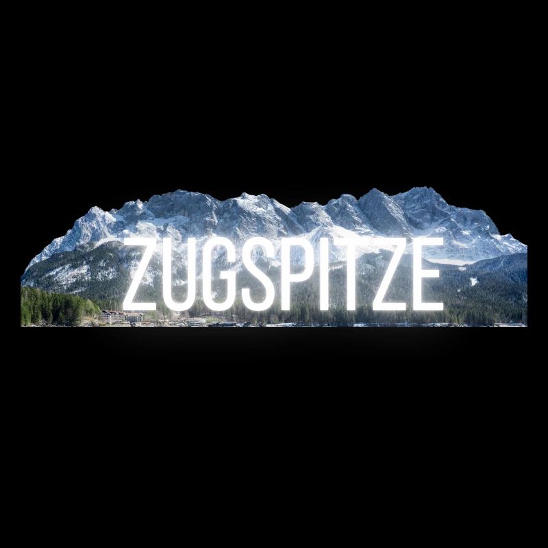 Zugspitze - Design with lettering & mountain shilouette