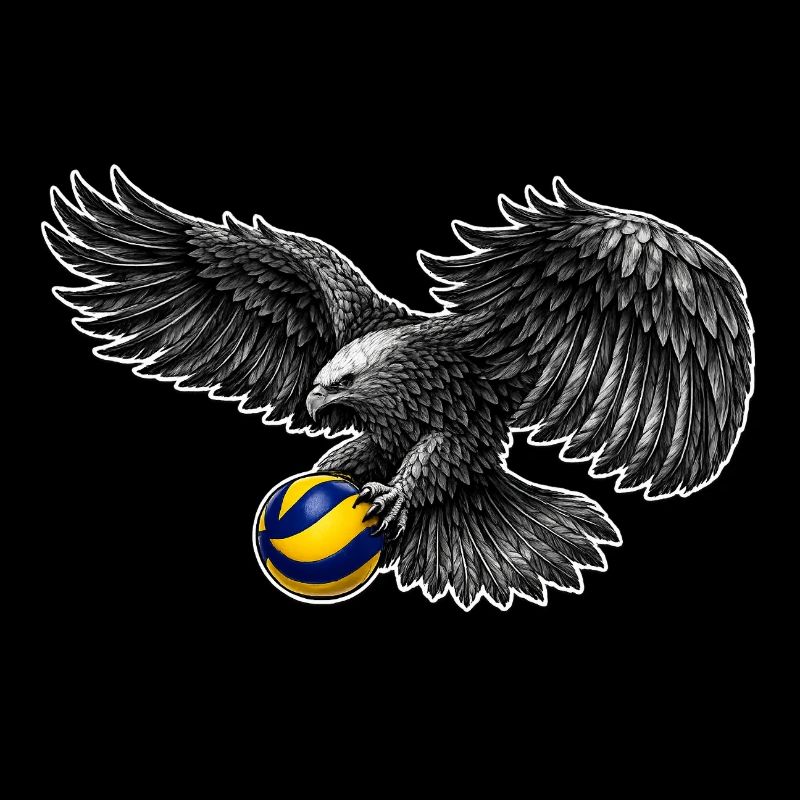 Eagle with volleyball outline