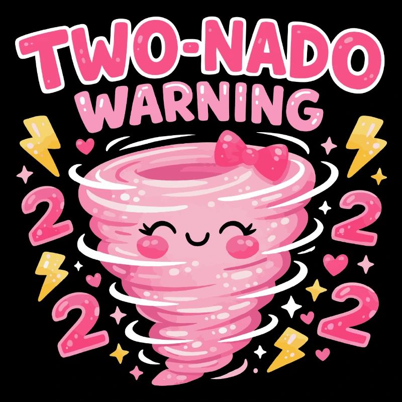 Avertissement à deux nado : 2e anniversaire design
