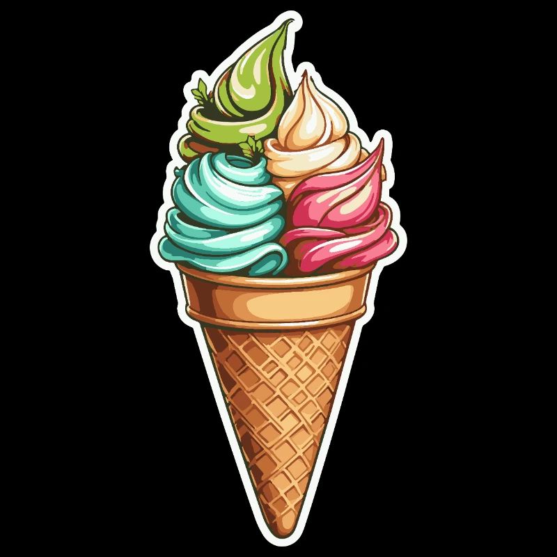Bunte Swirl-Eiswaffel Muster