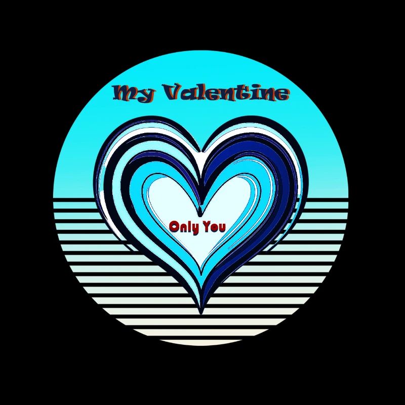 Valentine's Heart Blue Gradient