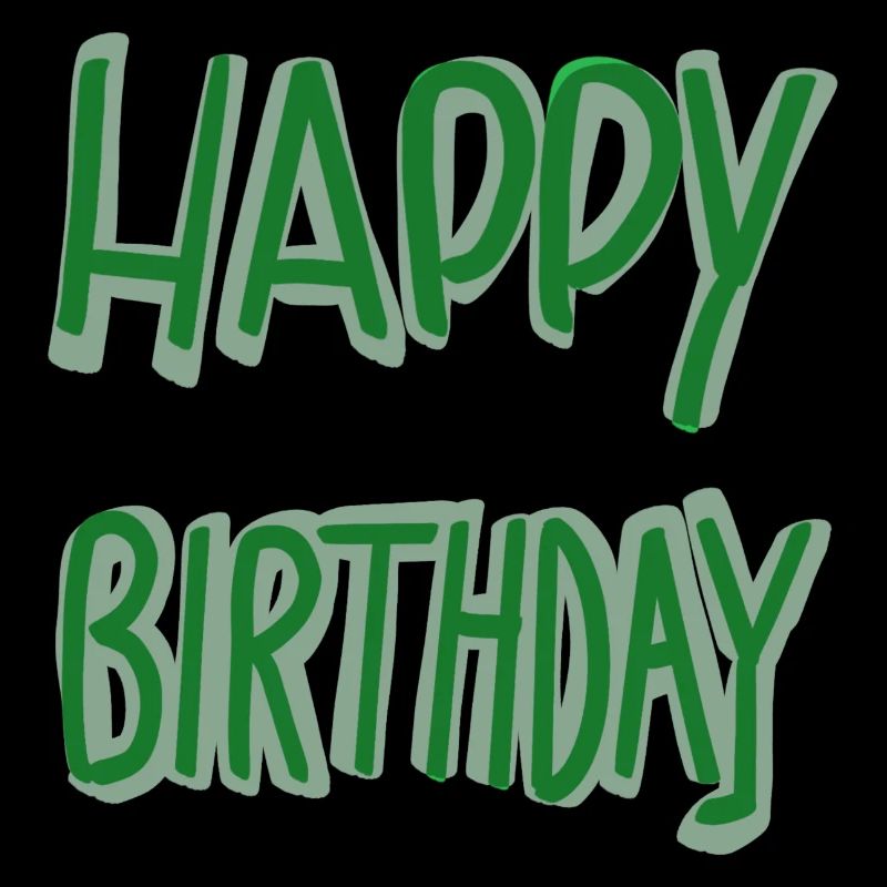 Lettrage vert joyeux anniversaire
