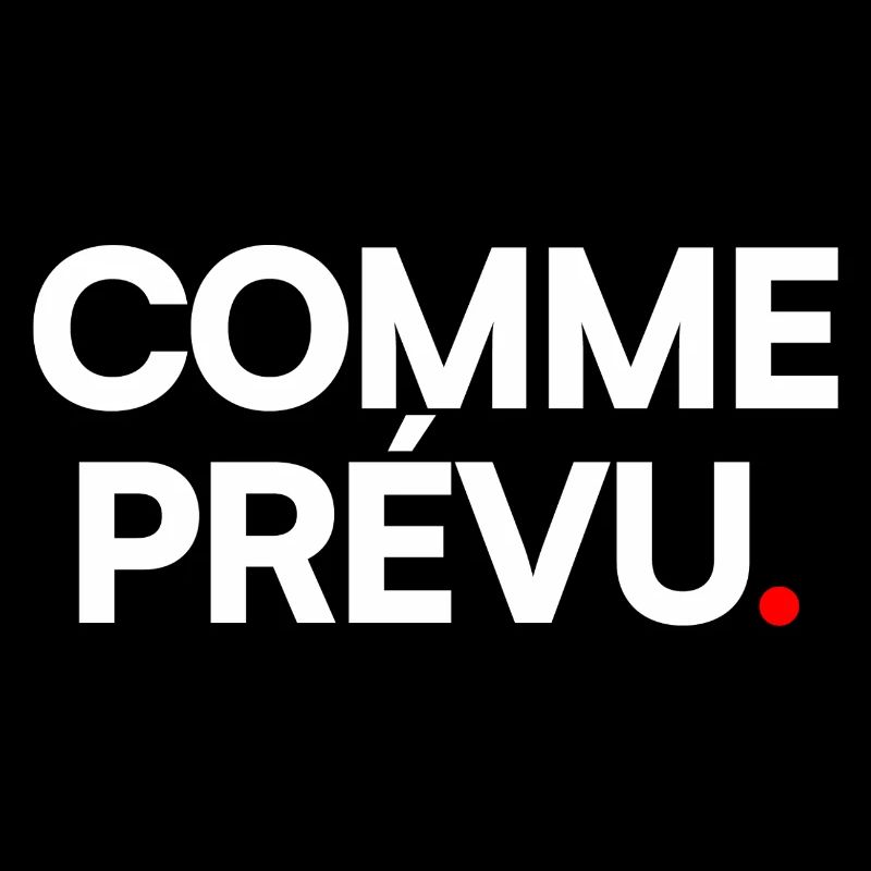 COMME PRÉVU. – Humour Ironique Minimaliste