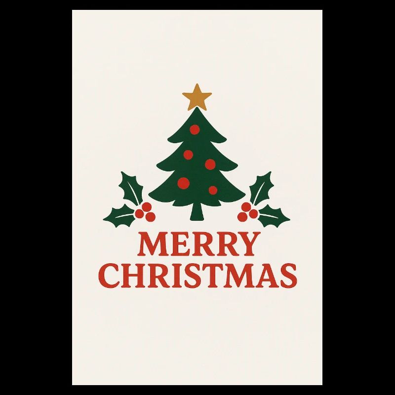 Joyeux Noël Sapin Rétro Rouge et Vert