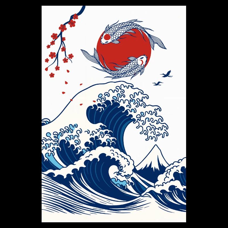Koi and Wave in the Sun