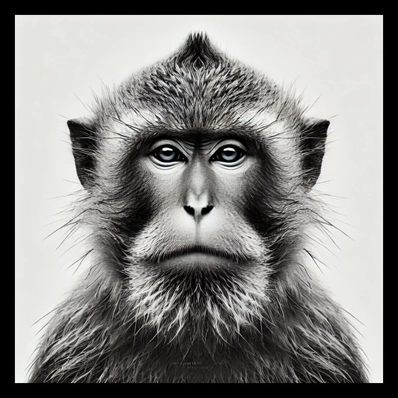 Singe en niveaux de gris