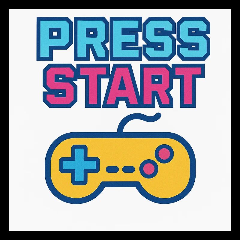 Press Start Gaming Grafik Vintage