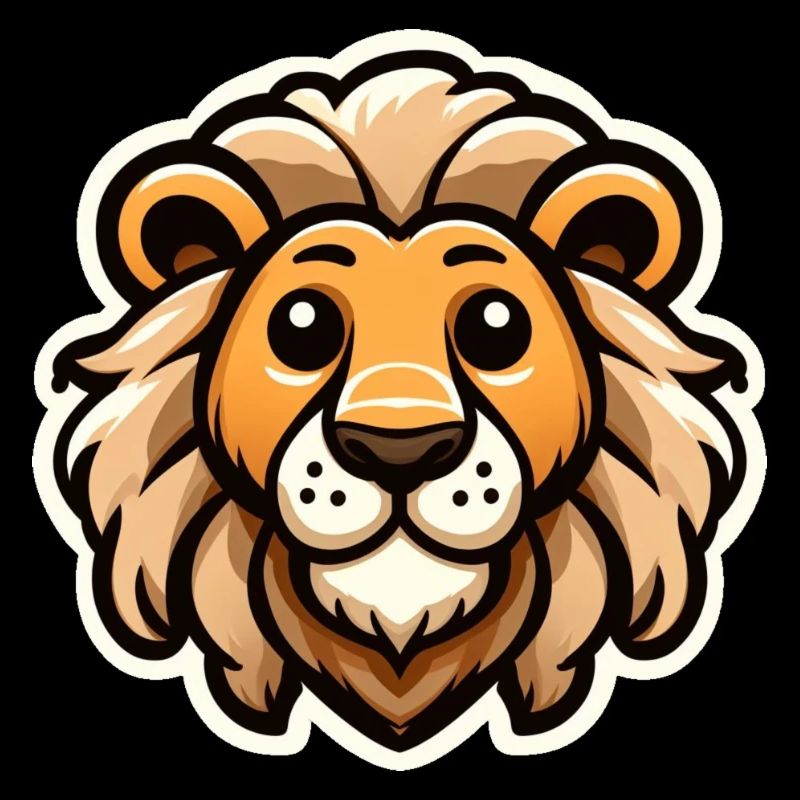 Tête de lion de bébé comique