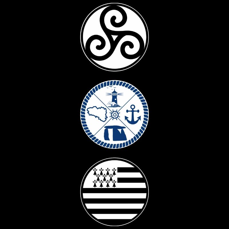 Bretagne et ses symboles. Triskell. Drapeau Breton