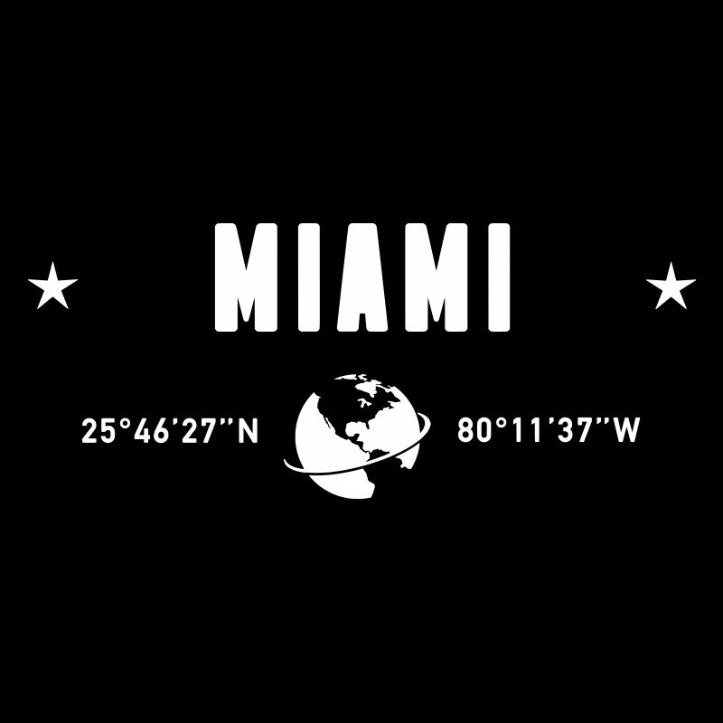 Miami Florida Coordinates Planet Earth White