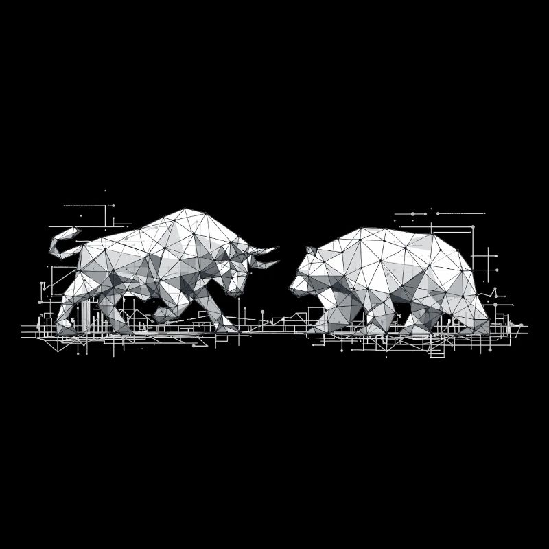 Bull & Bear: Geometric Low-Poly Stock Exchange