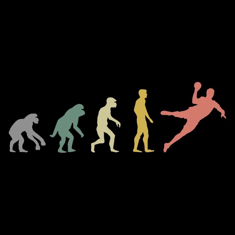 Retro Evolution Handball Icon Couleurs Sports Logo
