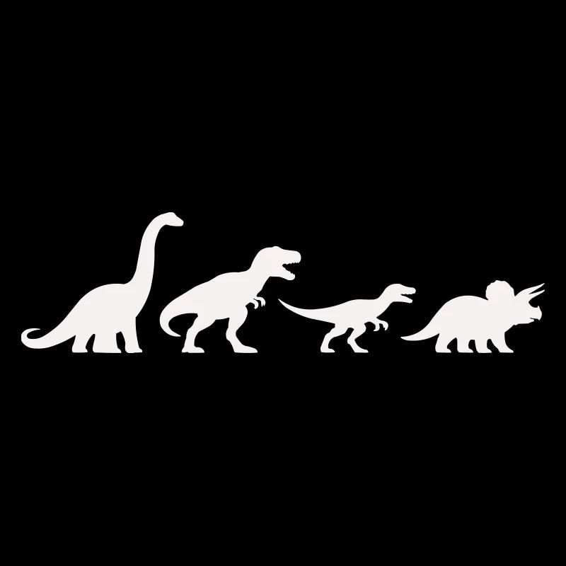 Silhouettes de dinosaures dans un style rétro