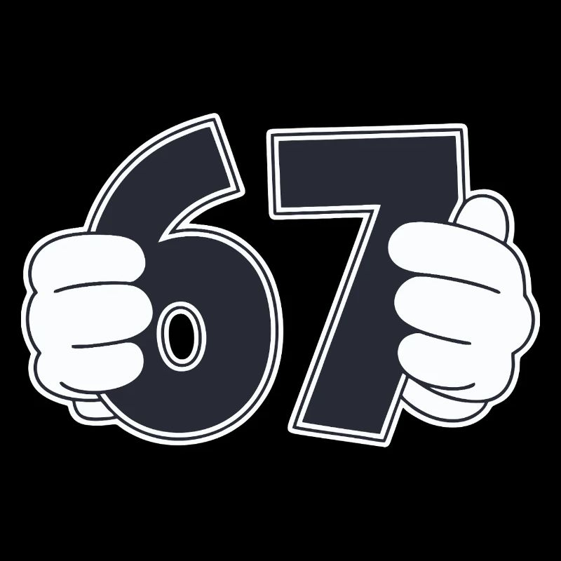 Minimalist Fun Number 67 Graphic Design