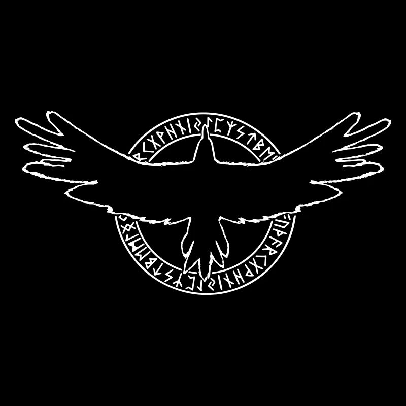 Corbeau et runes