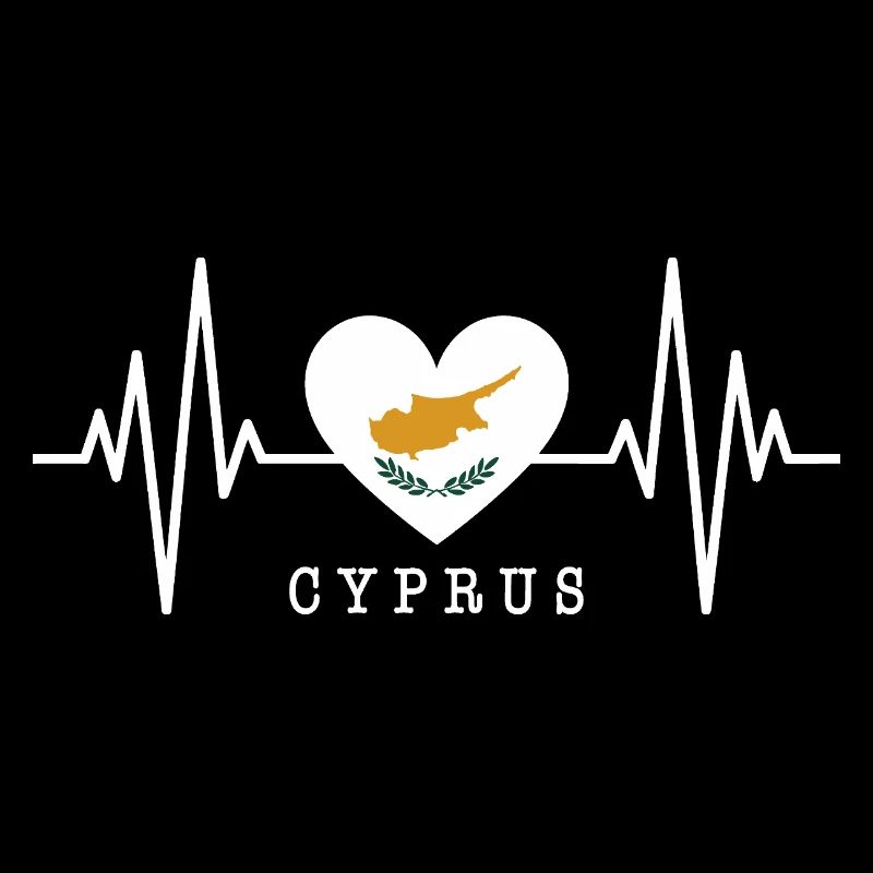 Drapeau chypriote battement de cœur République de Chypre Chypre