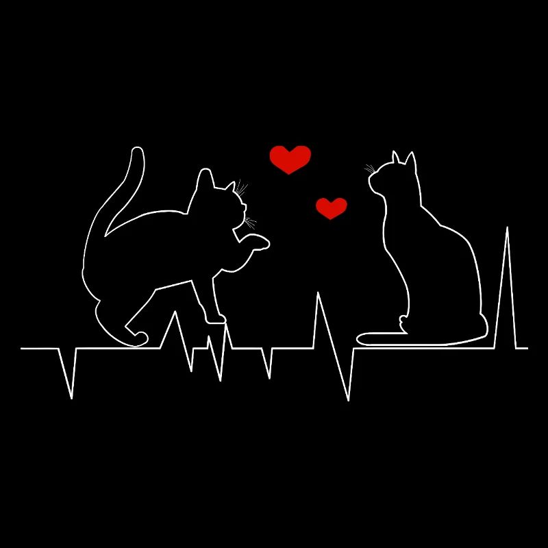 Cats, Heartbeat, Gift for Cat Lover