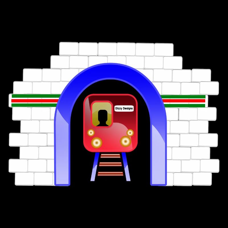 Blauer Tunnelzug im Torbogen