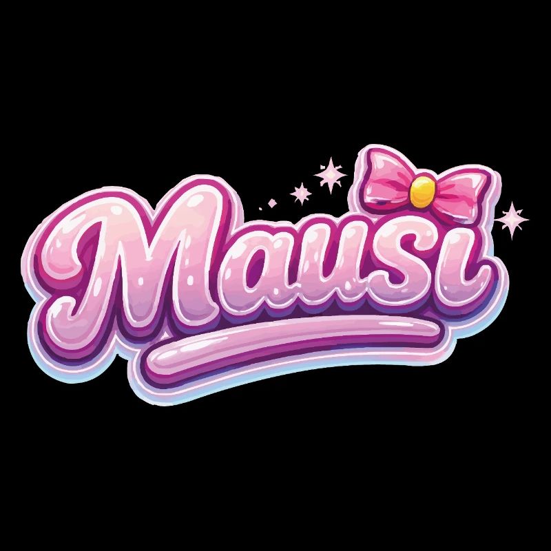 Logo rose Mäusi avec nœud