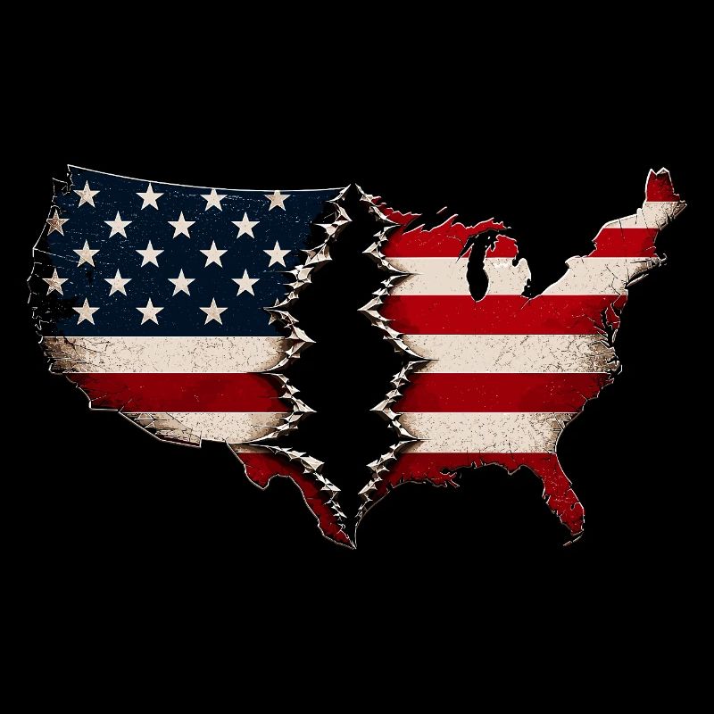 Drapeau américain de Broken Heart