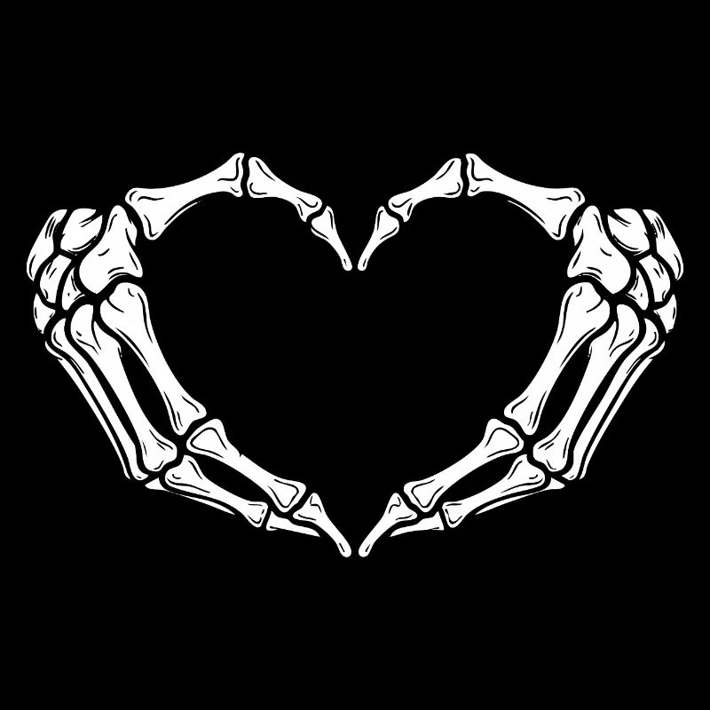 Skeleton Hands Heart — Spooky Halloween Skeleton