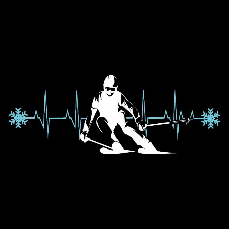 Skifahrer Silhouette Winter Minimalistisch