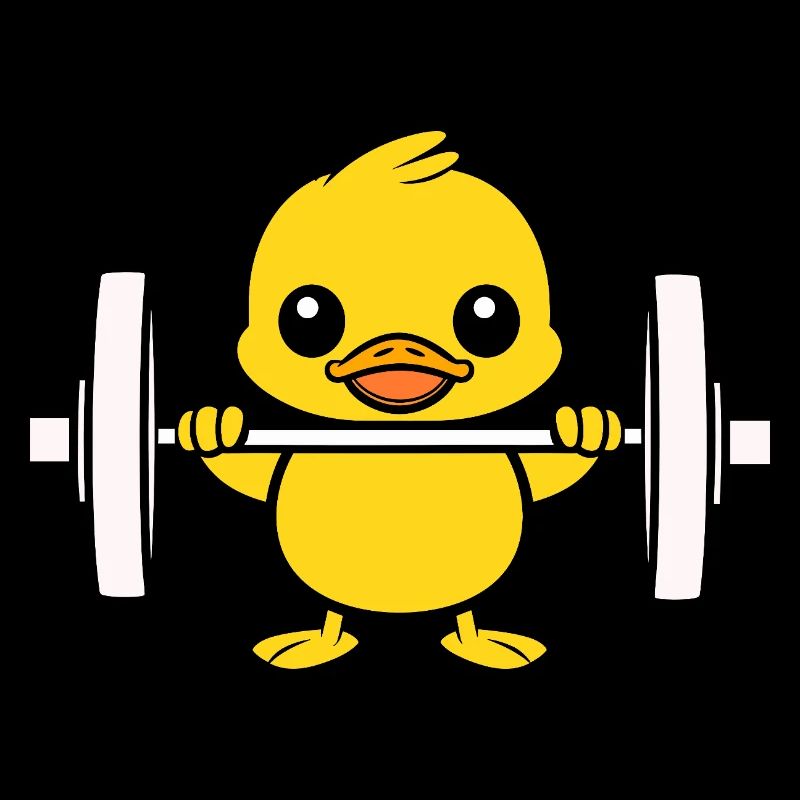 Yellow Weightlifting Chick