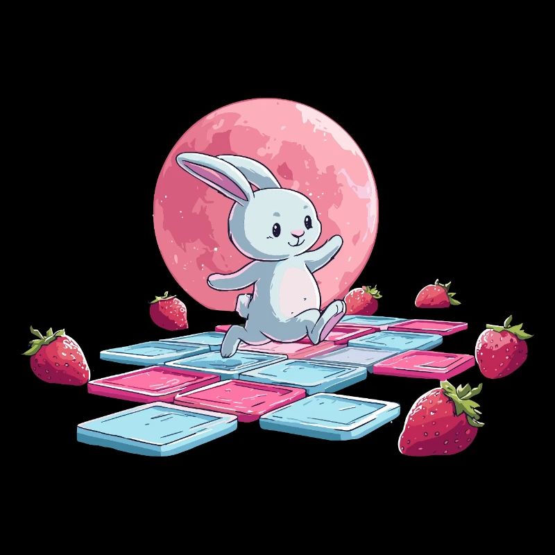 Sautant sur la lune rose