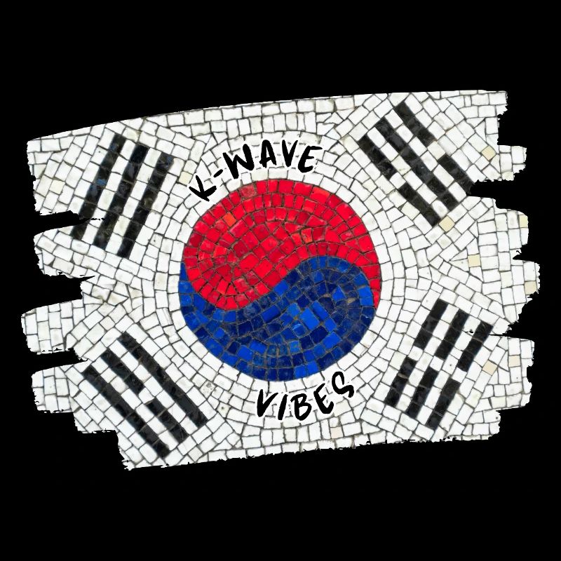 K-Wave Vibes Corée Drapeau Mosaïque Design