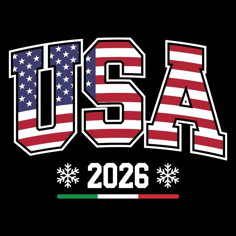 USA 2026 Drapeau et Flocons