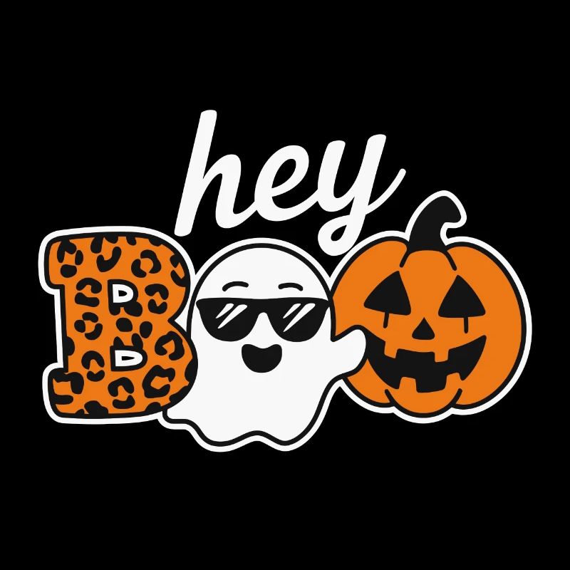 Hey Boo Halloween Leopard Ghost
