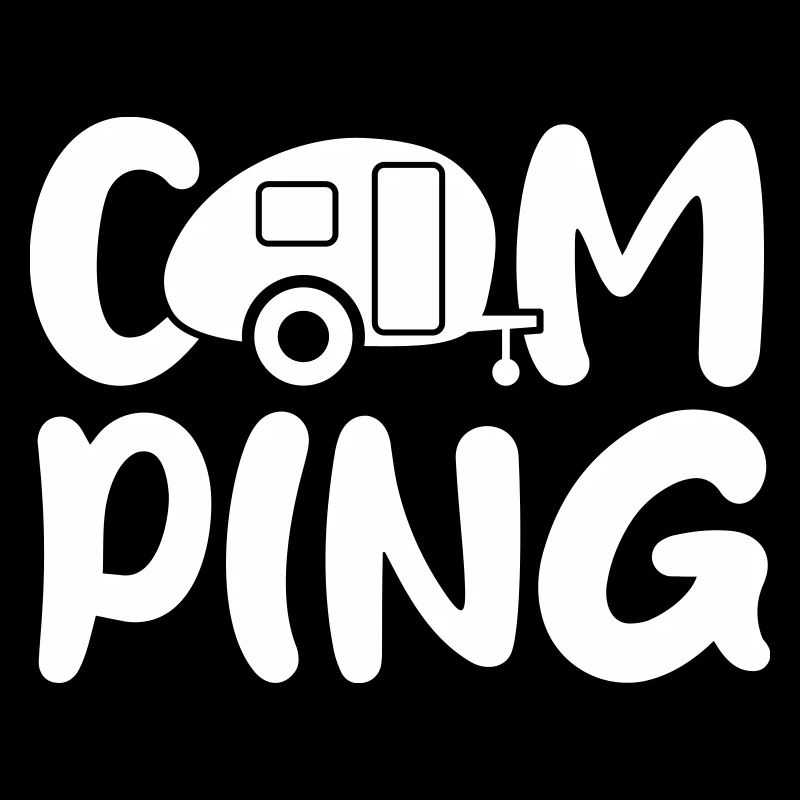 Camping Caravan Handwriting Comic Camper Caravan