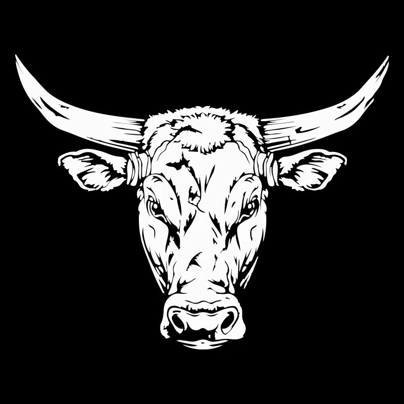 Conception de la silhouette de la tête de taureau